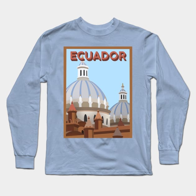 Cuenca Ecuador Travel Poster Long Sleeve T-Shirt by Rosemogo